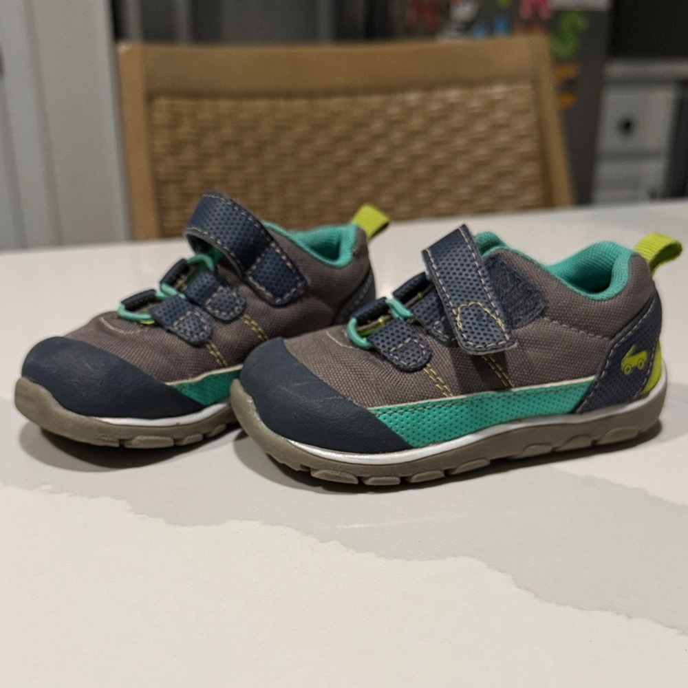 Toddler boys See Kai Run Green and Gray Shoes